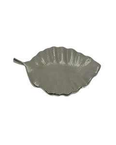 Bandeja Decorativa De Hoja Plateada 35X20X4Cm/14X8X2In