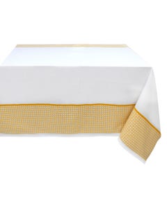 Mantel Blanco Con Franjas Amarillas 160X320Cm