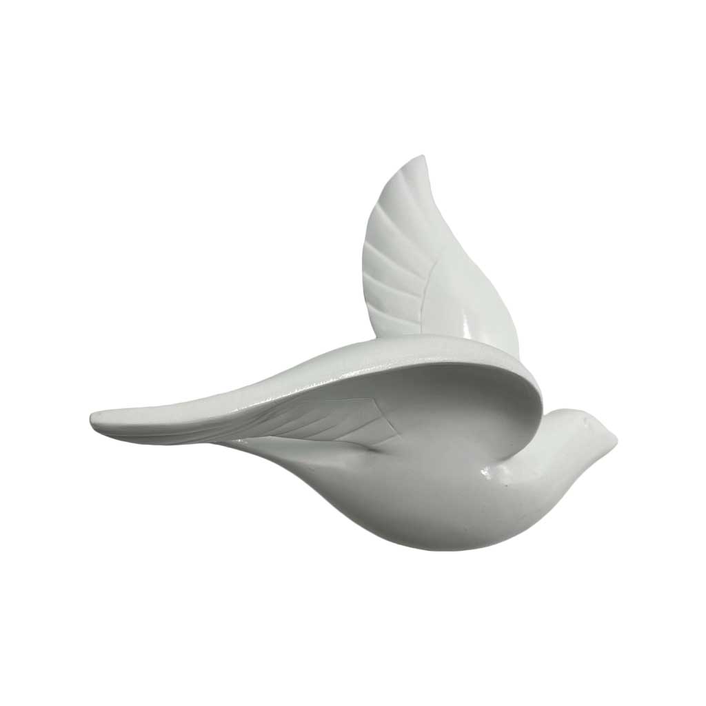 Figura Decorativa De Pájaro Blanco 16X9X15Cm