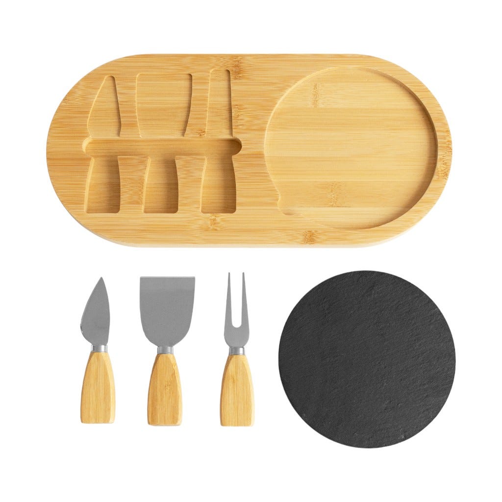 Tabla De Quesos De 4Pzs 36X18Cm
