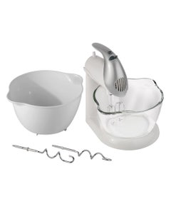 Batidora blanca con pedestal de 5 velocidades Black and Decker