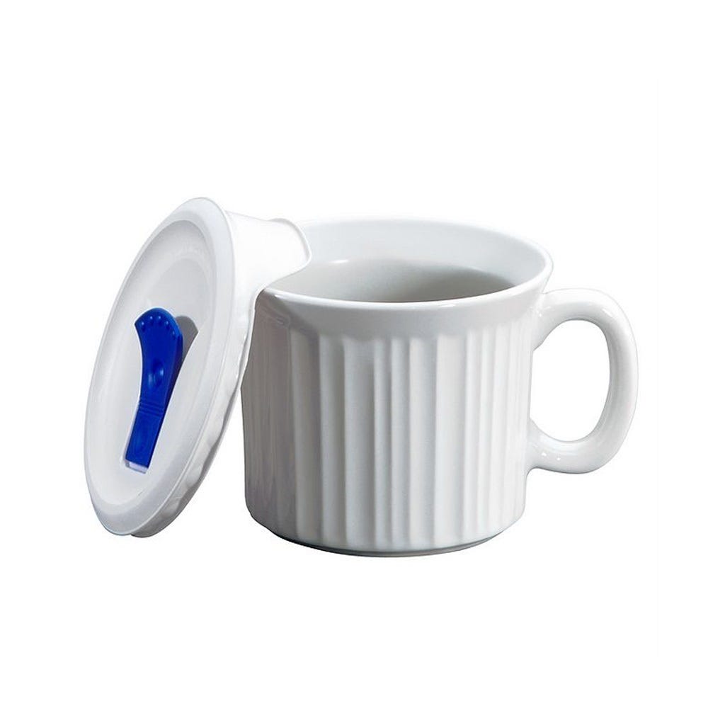 Taza Con Tapa Blanca 20Oz Corningware
