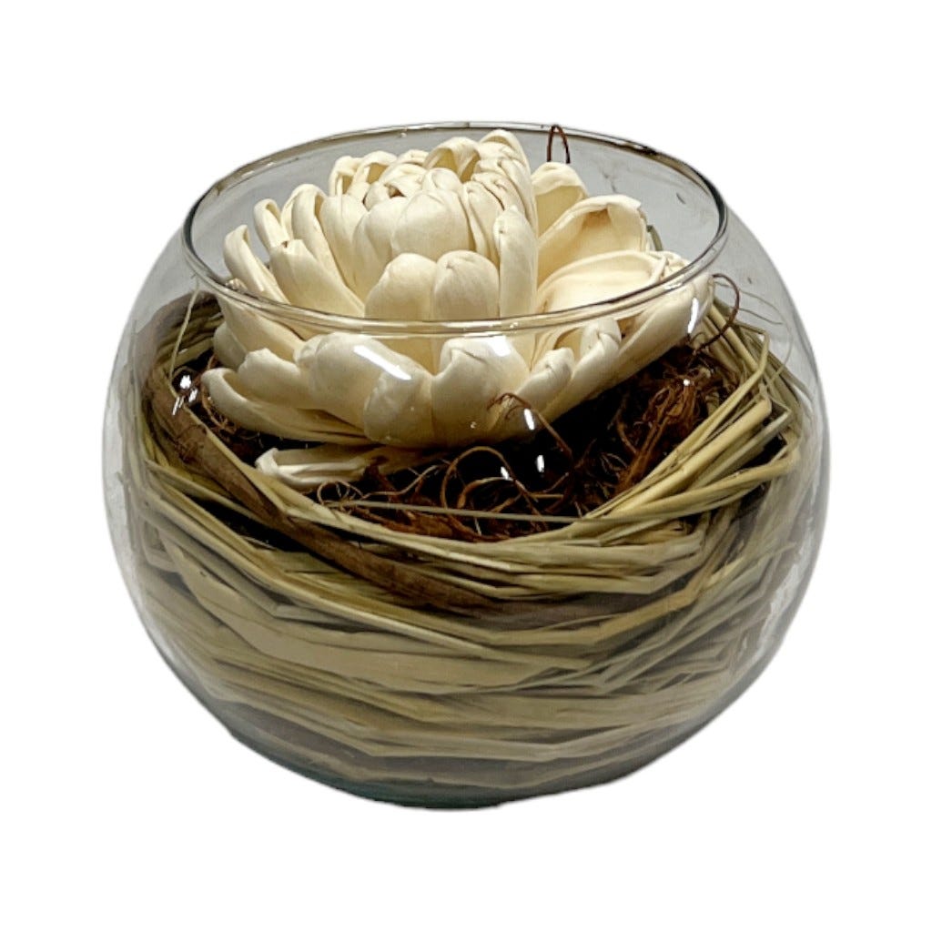 Decoración Floral En Tazón 2 Estilos 14X11Cm