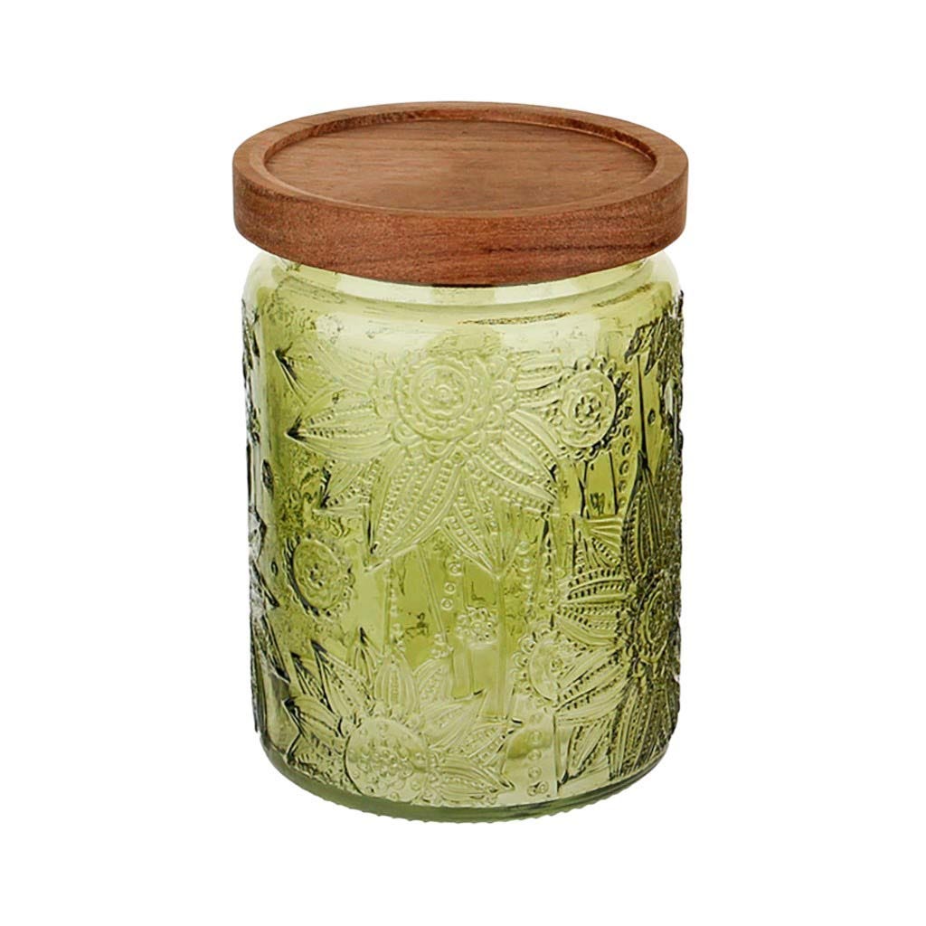 Recipiente De Algodón De Vidrio Verde 10x14cm