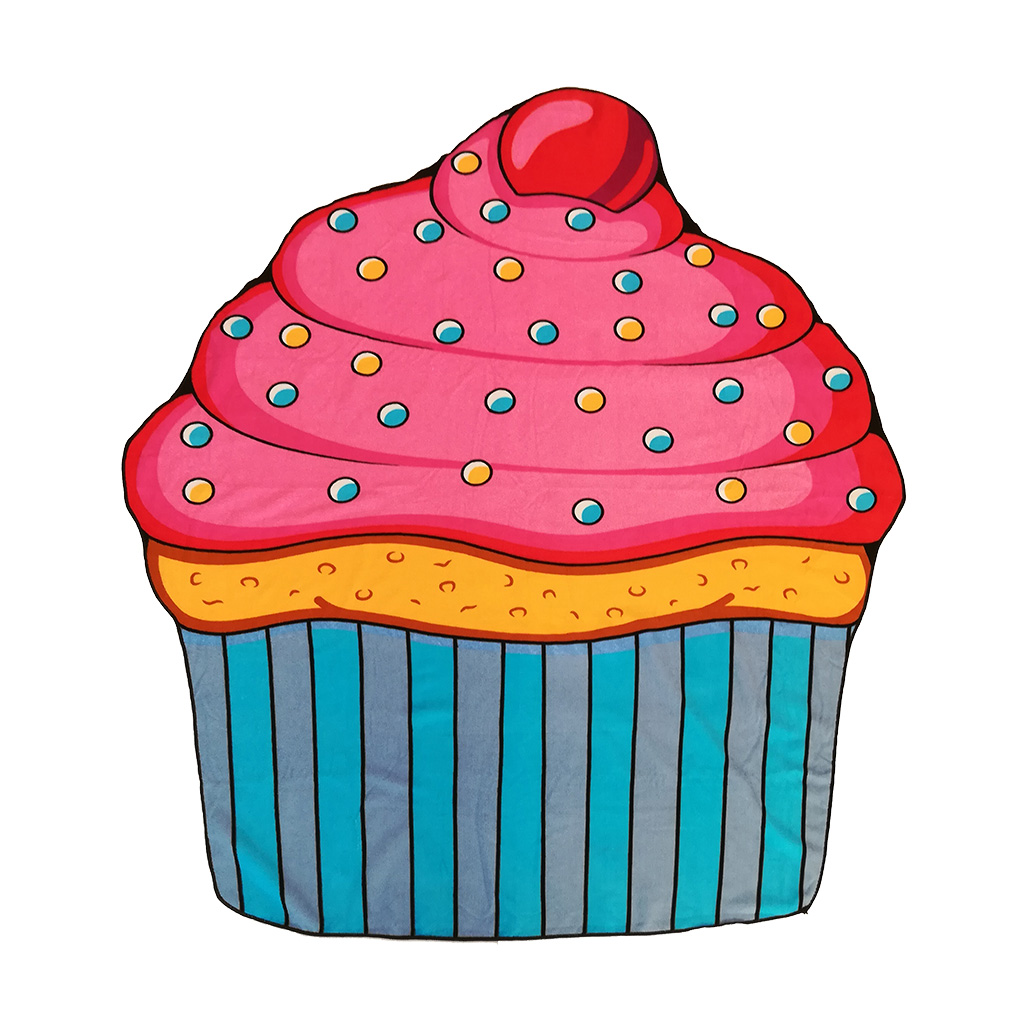 Toalla de playa con estampado de cupcake