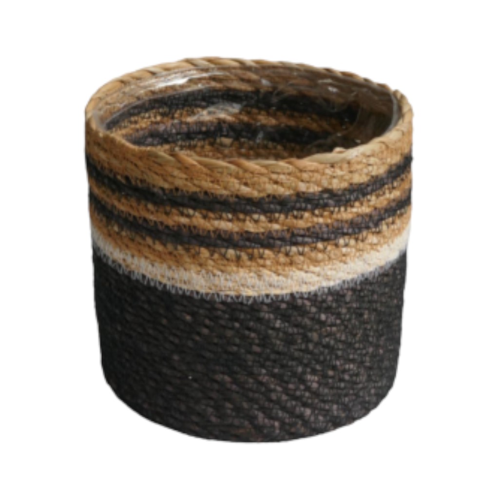 Macetero Negro Y Marrón 14X14Cm