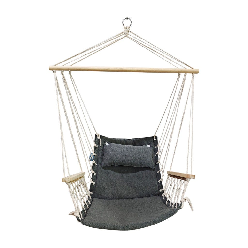 Silla Hamaca Gris Con Cojín 50X50X120Cm