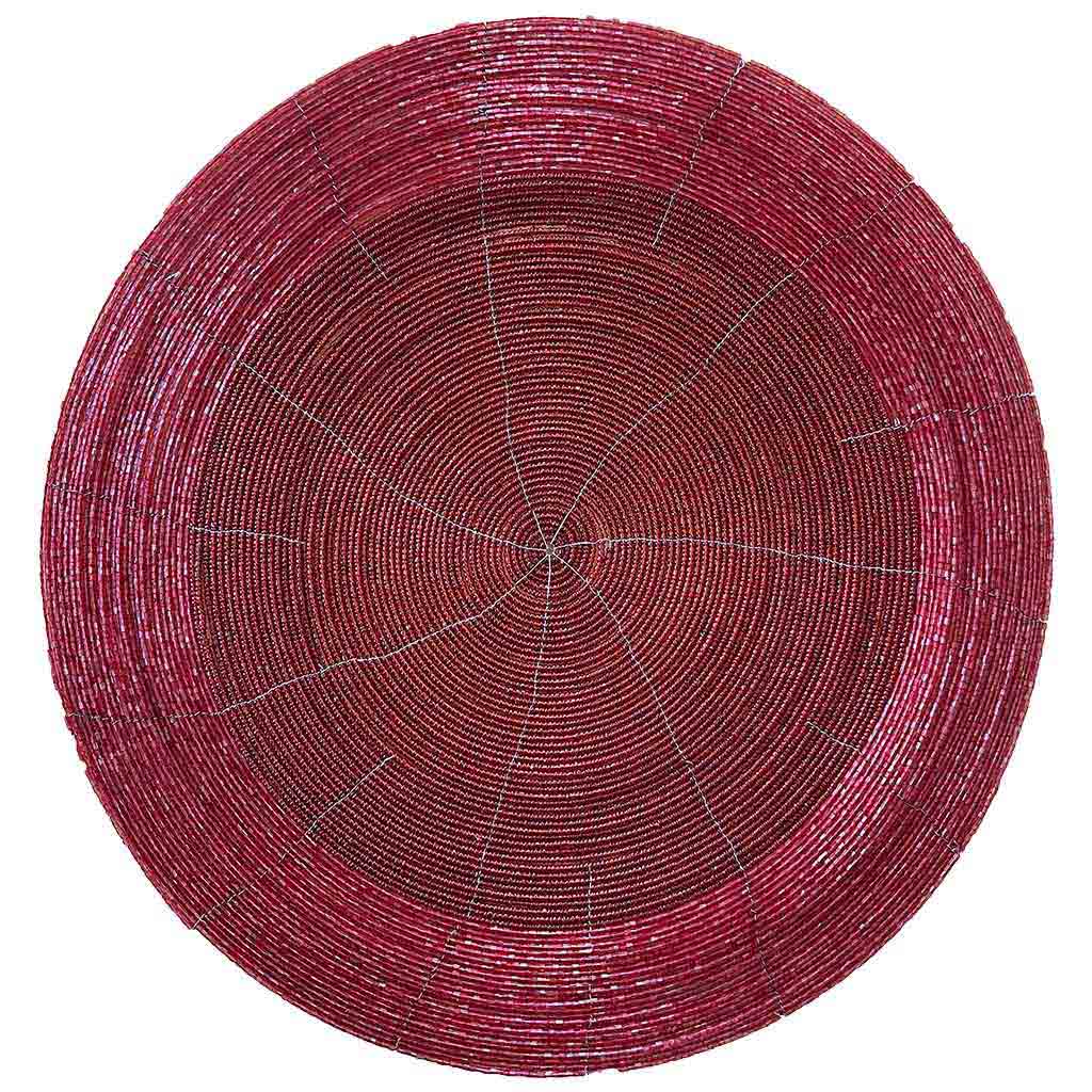 Individual navideño redondo rojo 35cm