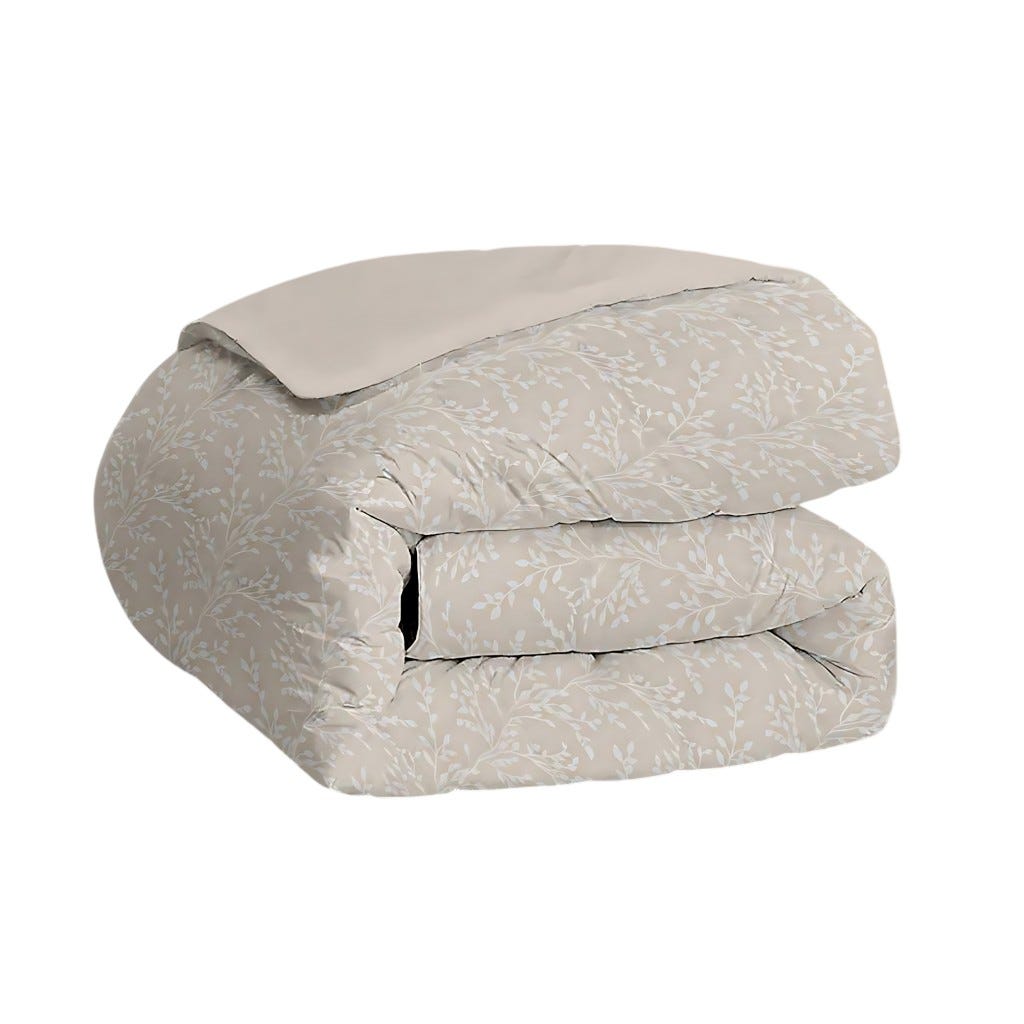Edredón Queen Crema Estampado Set 3Pzs