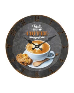 Reloj de pared con diseño de café