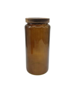 Recipiente De Algodón De Vidrio Marrón 10x22cm