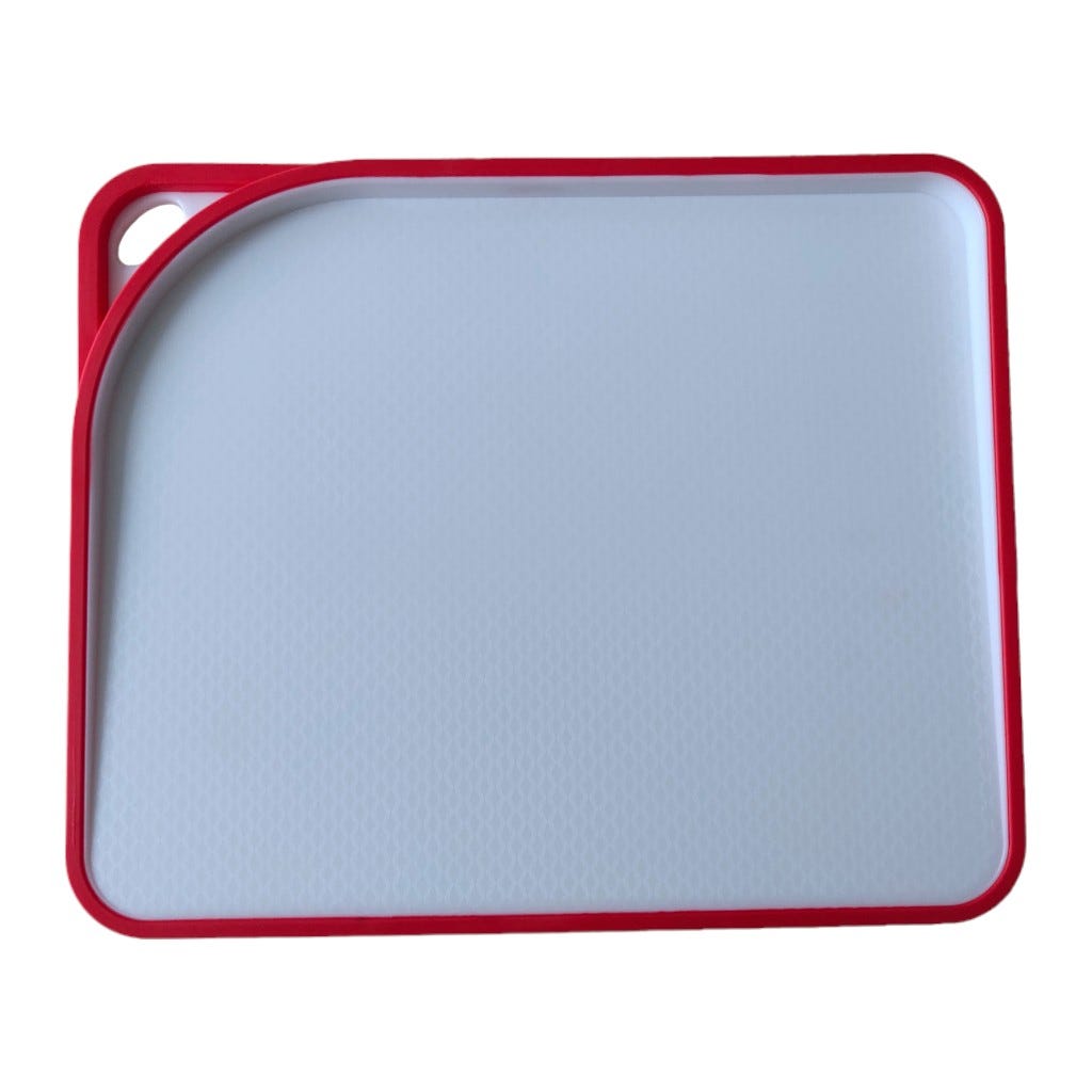 Tabla De Picar Blanco Con Borde Rojo 38X31Cm