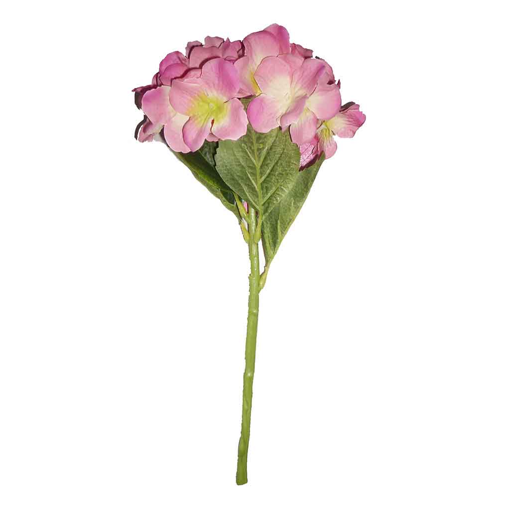 Flor Artificial De Hydrangea Single Rosada 39Cm