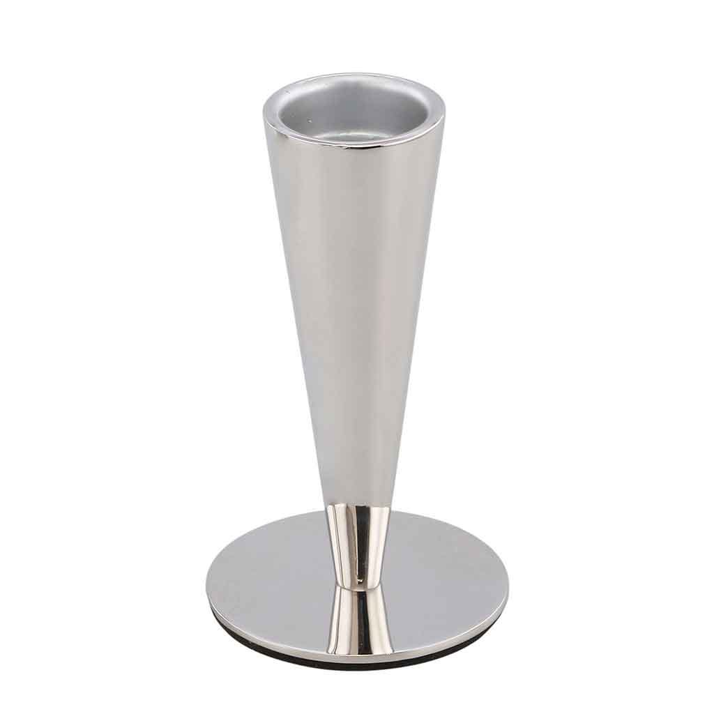 Candelabro De Metal Plateado 8X8X15Cm