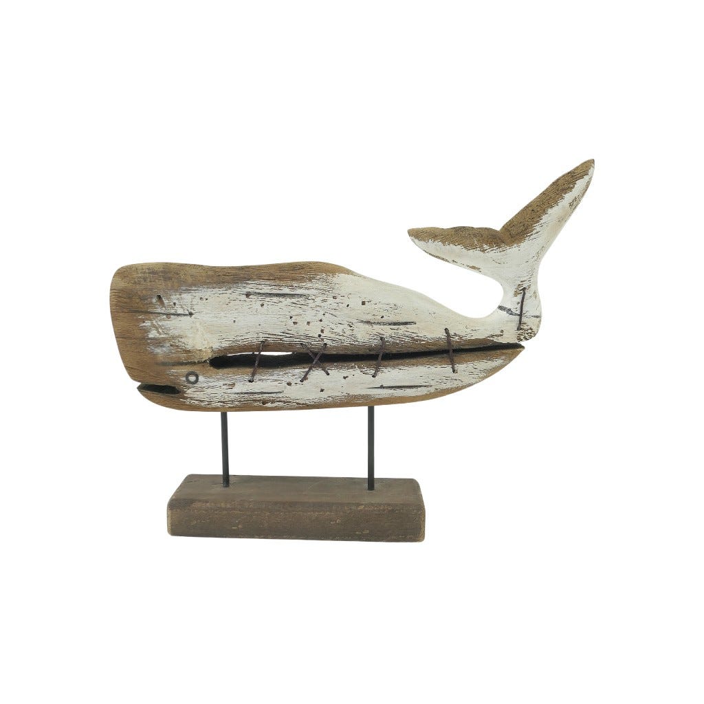 Ballena Decorativa De Madera 29x5.5x23.5cm