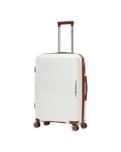 Maleta De Viaje Blanca Con Detalles Marrones 24"