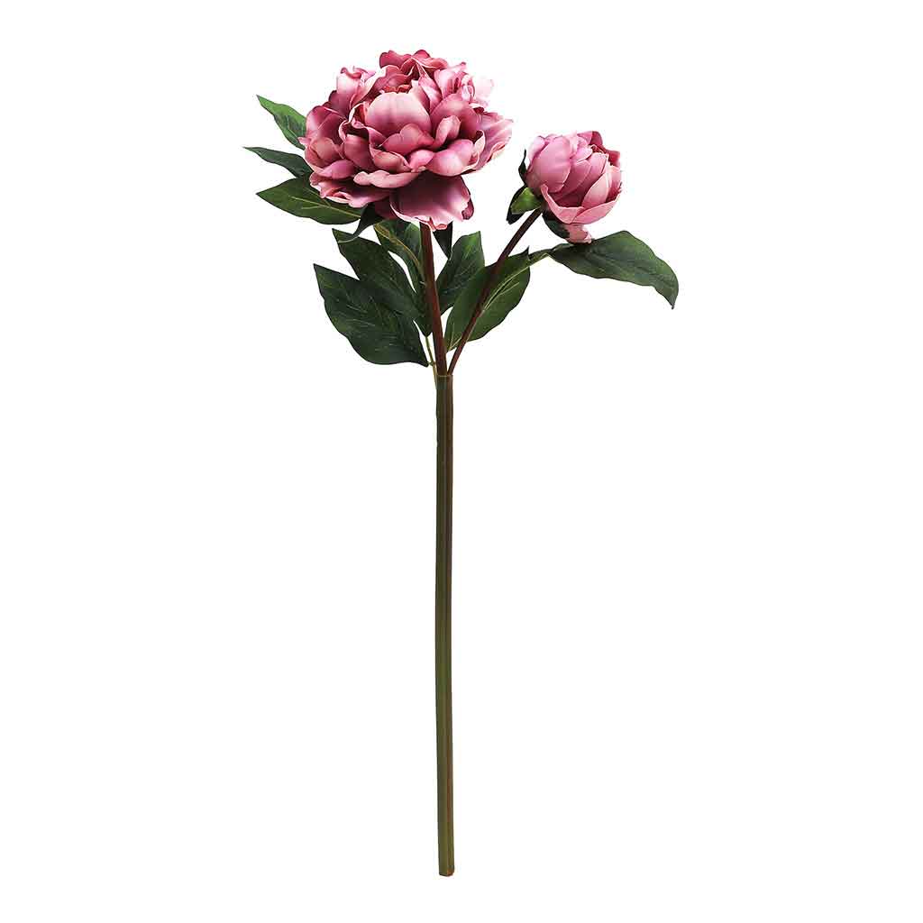 Flor De Peonía Artificial Japonesa Morado 56Cm
