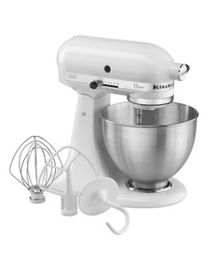Batidora blanca de pedestal clásica KitchenAid