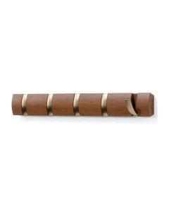 Perchero de pared con 5 ganchos Flip Walnut
