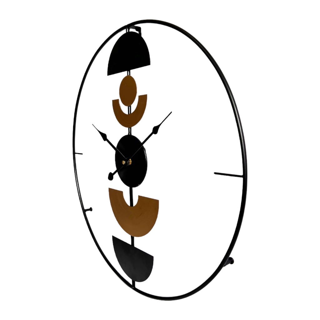 Reloj De Pared Con Diseños Geometricos 50x3.5cm