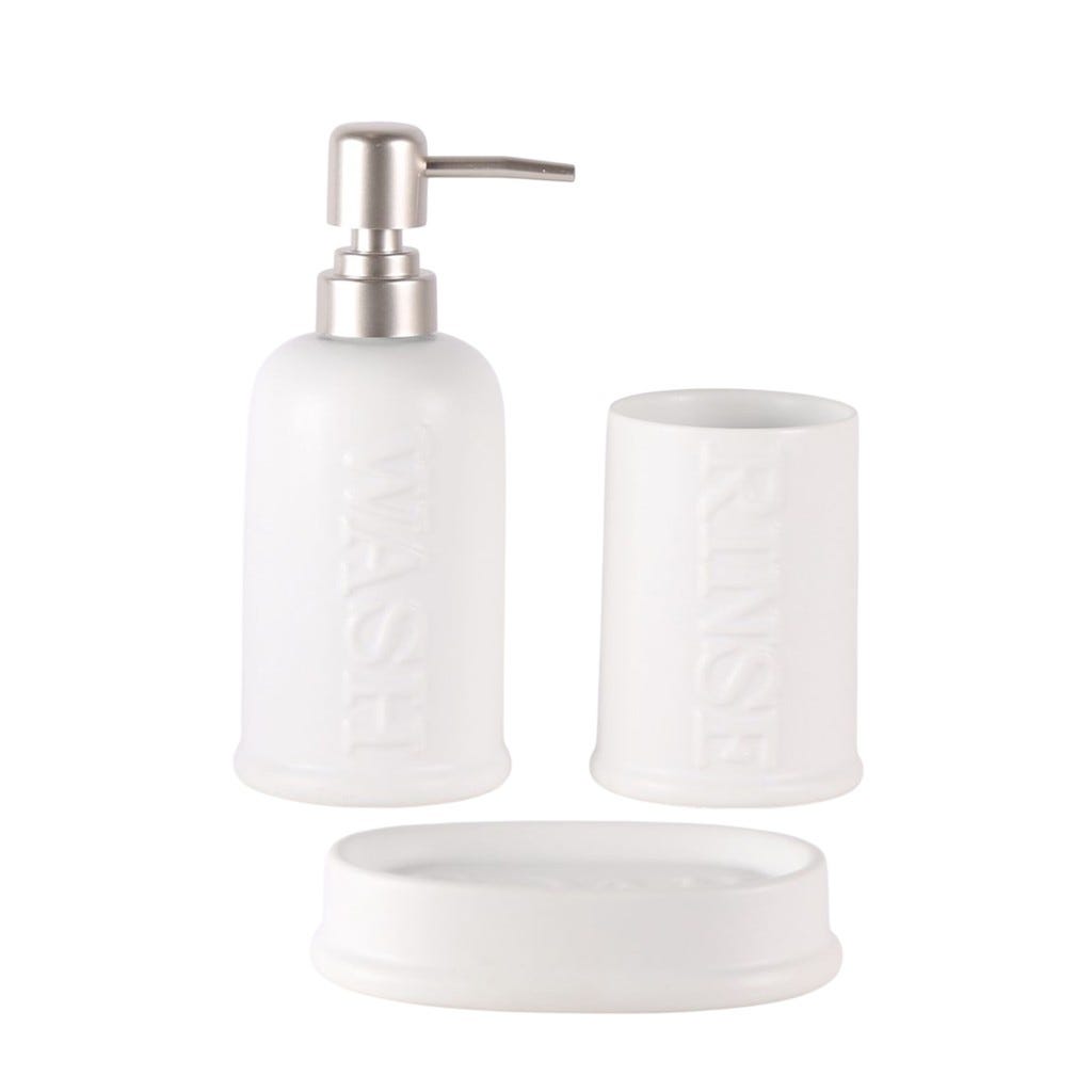 Juego De Baño De Cerámica Blanca