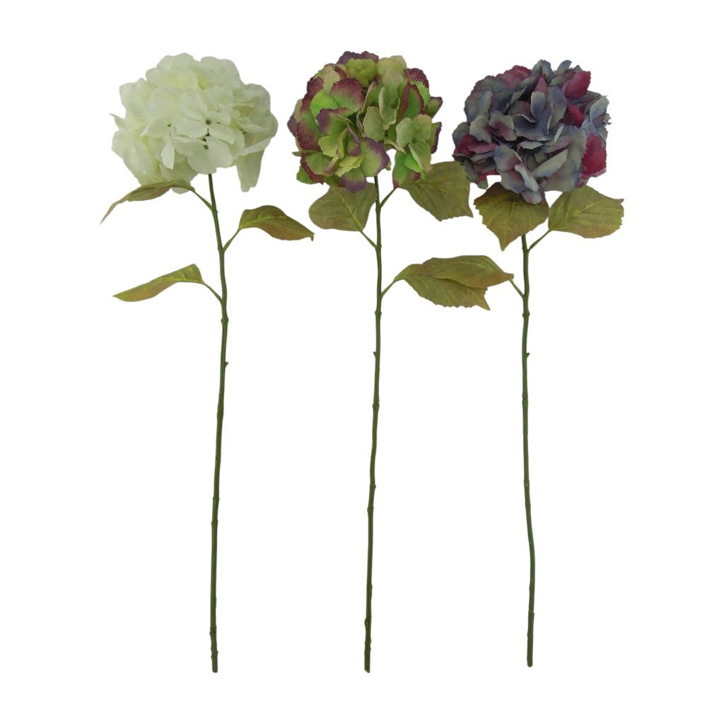 Flor Hydrangea Stem Artificial 47cm Surtido