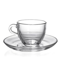 Set De 6 Tazas Con Platito Basic 90ml
