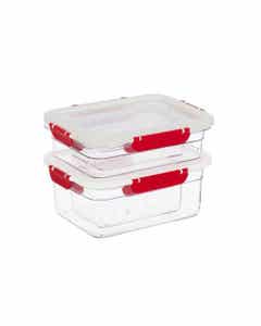 CONJUNTO DE 4 RECIPIENTES DE PLÁSTICO ROJO HEREVIN