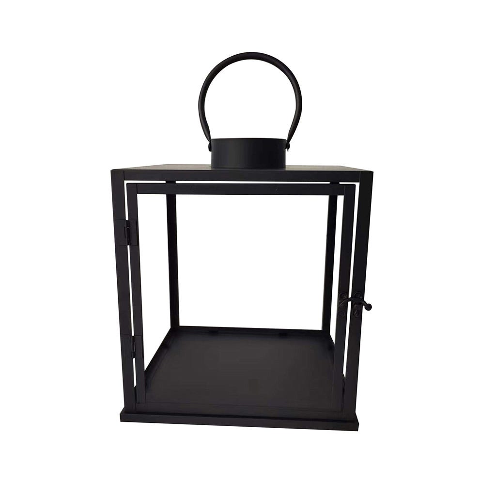 Farol decorativo negro 26X26X30CM