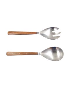 Juego De Cubiertos Con Asa De Madera Para Ensalada 2Pzs