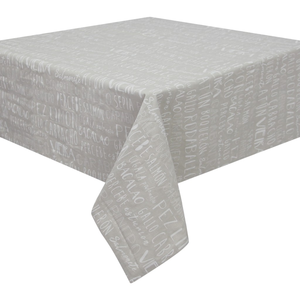 Mantel Gris Con Estampado Letras 140X180Cm