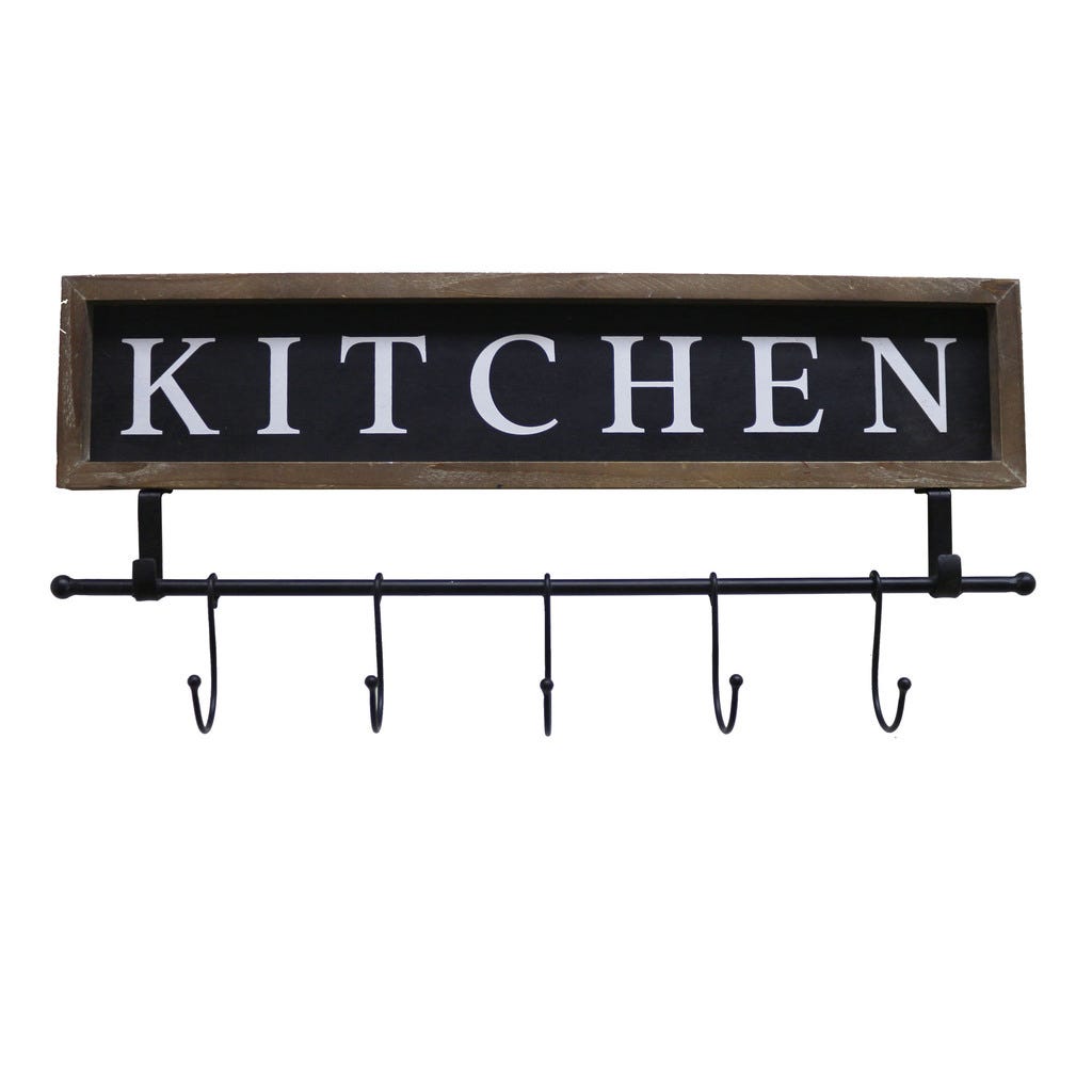 Gancho de Pared Negro  61X10.5X28CM/24X4X1