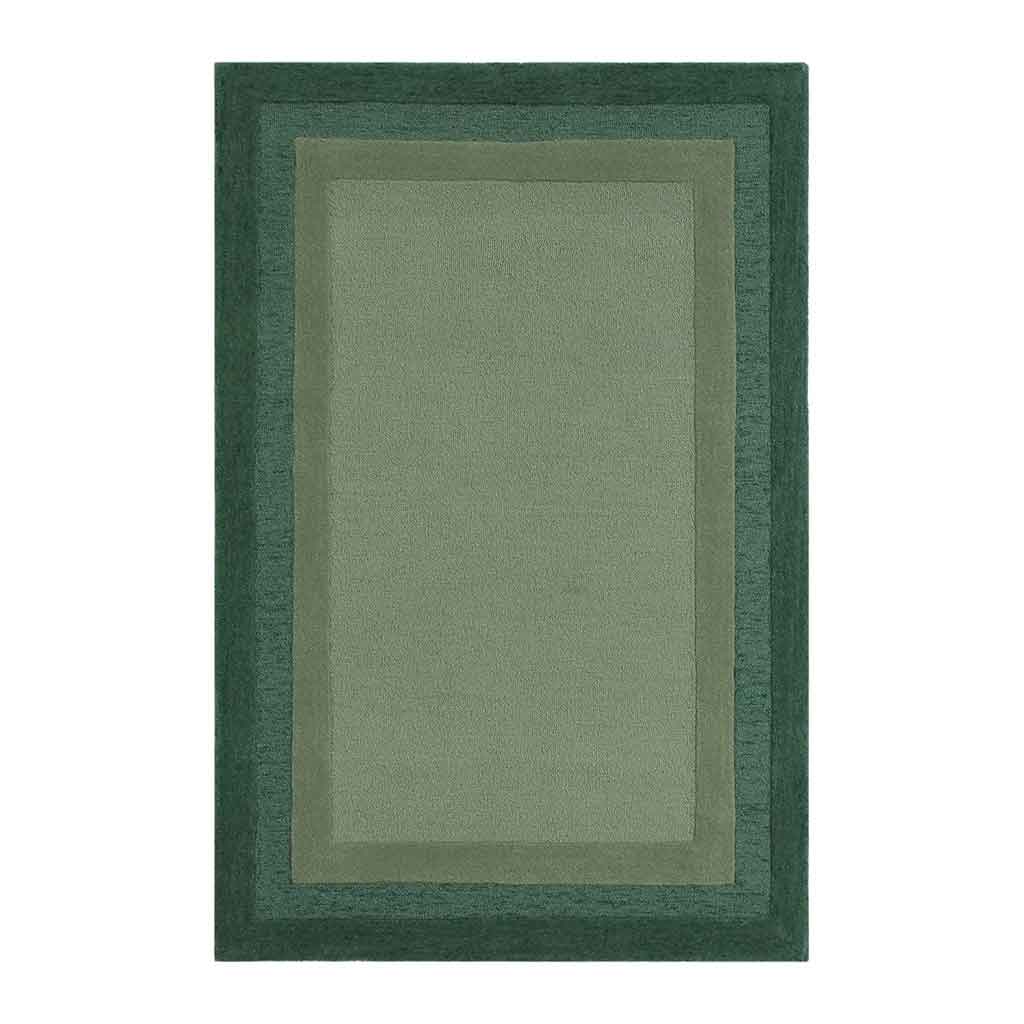 Alfombra De Lana Color Verde Oscuro 150x210cm