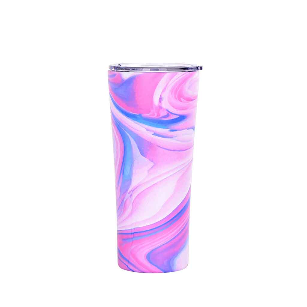 Vaso térmico de acero estampado rosado 660ML