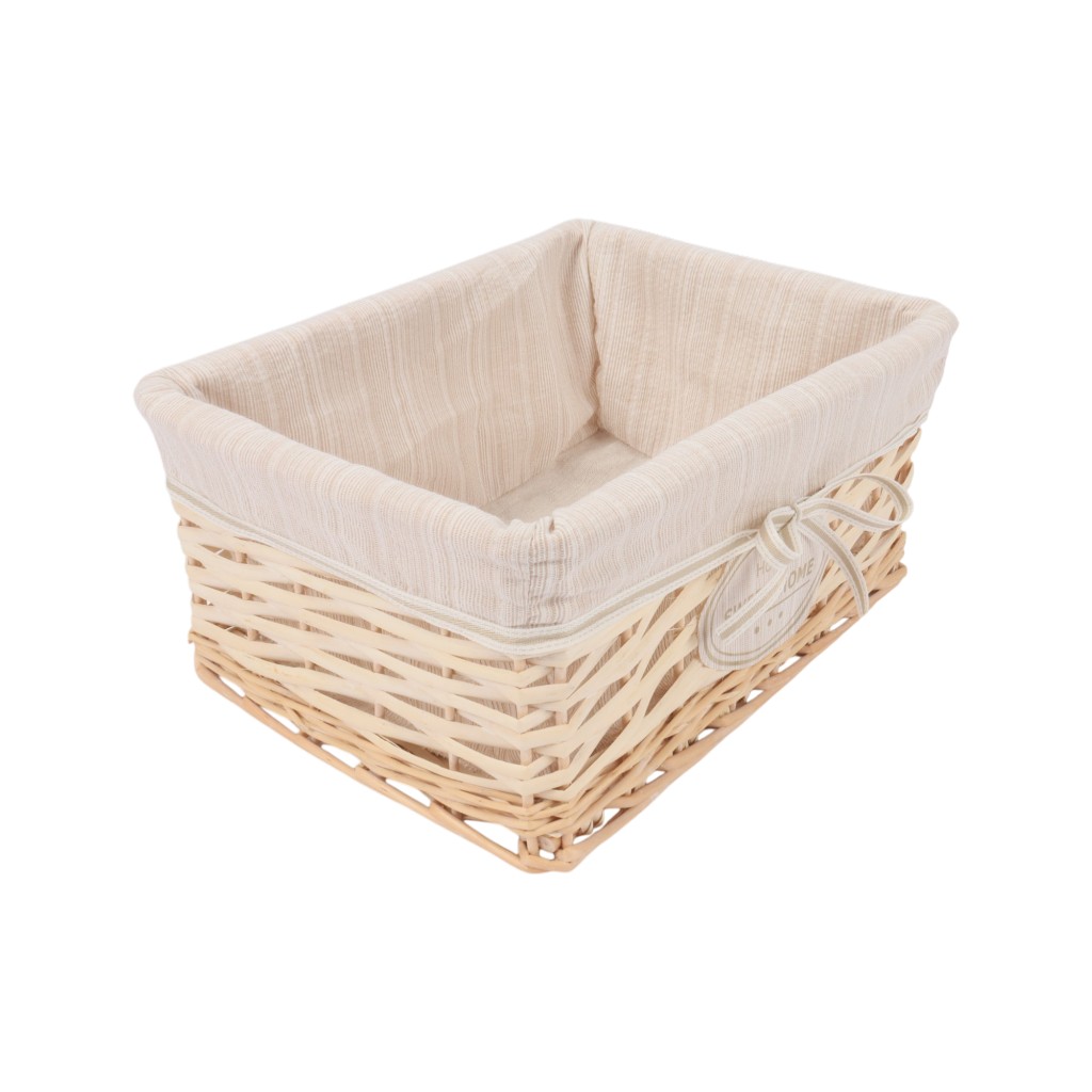 Cesta De Sauce Tejida Para Ropa 34X25X15Cm