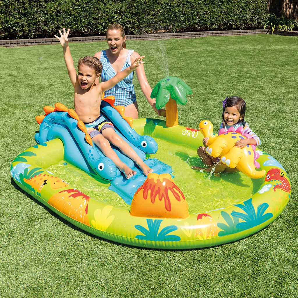 Centro De Juegos Dino Con Piscina Intex