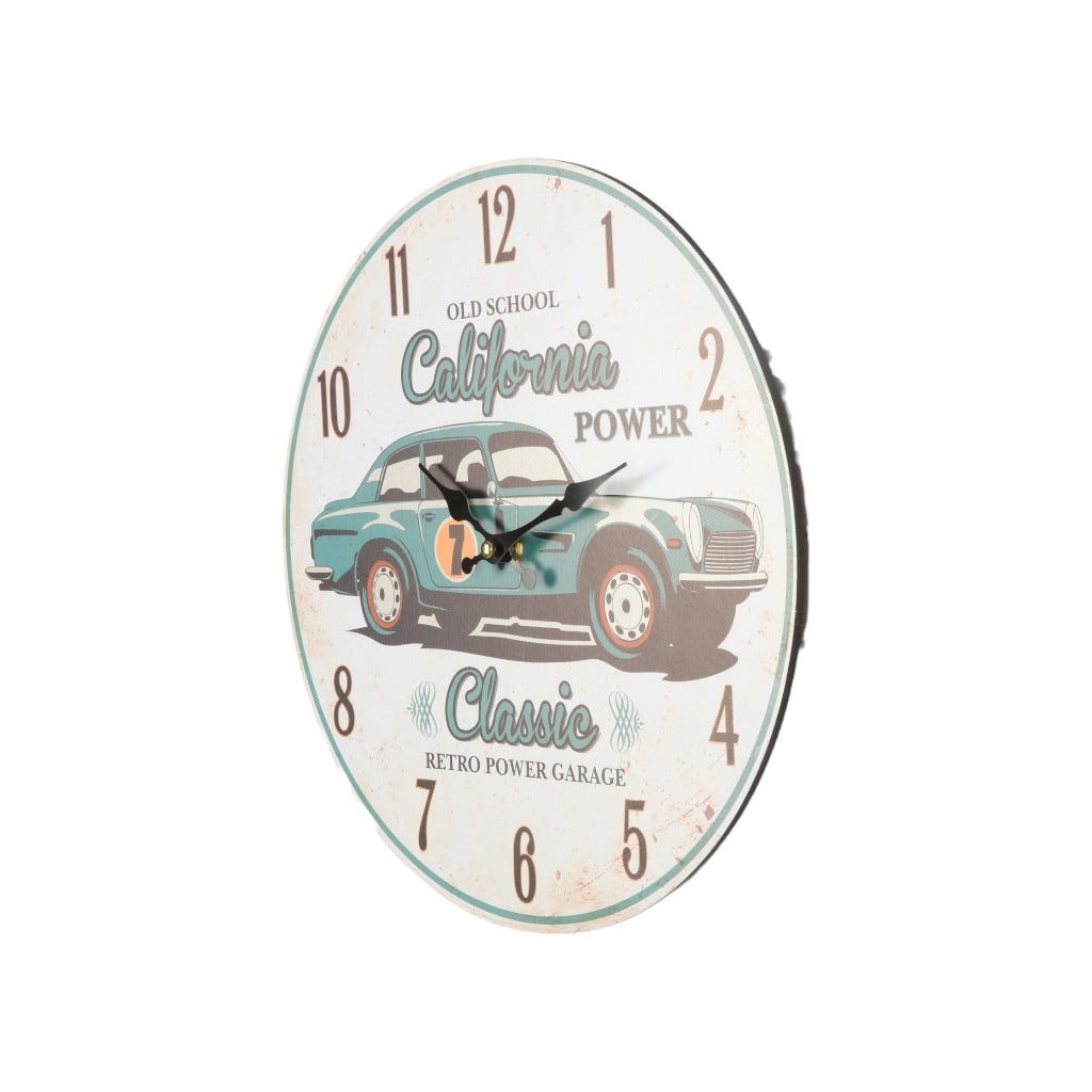 Reloj De Pared Con Diseño De Coche 34X3.5Cm
