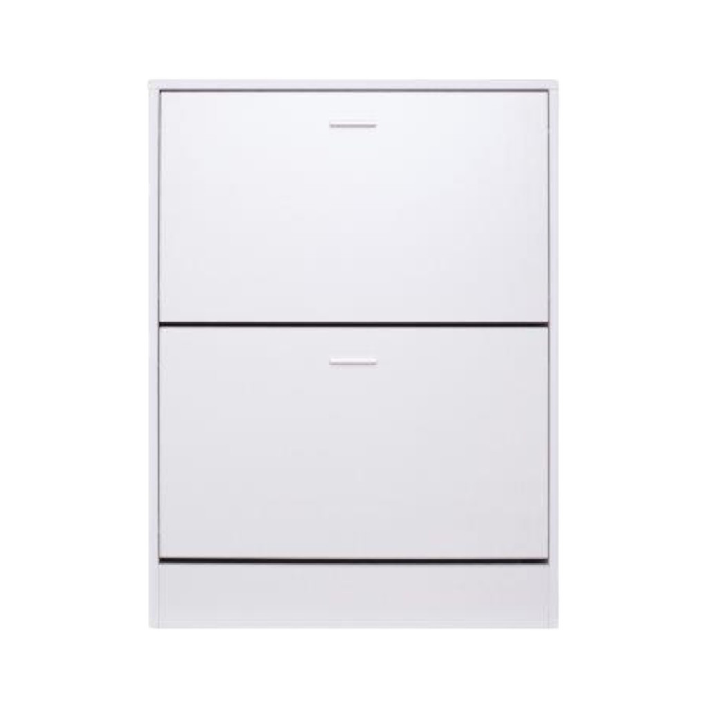 Zapatera De Dos Niveles Color Blanco 63x24x120cm