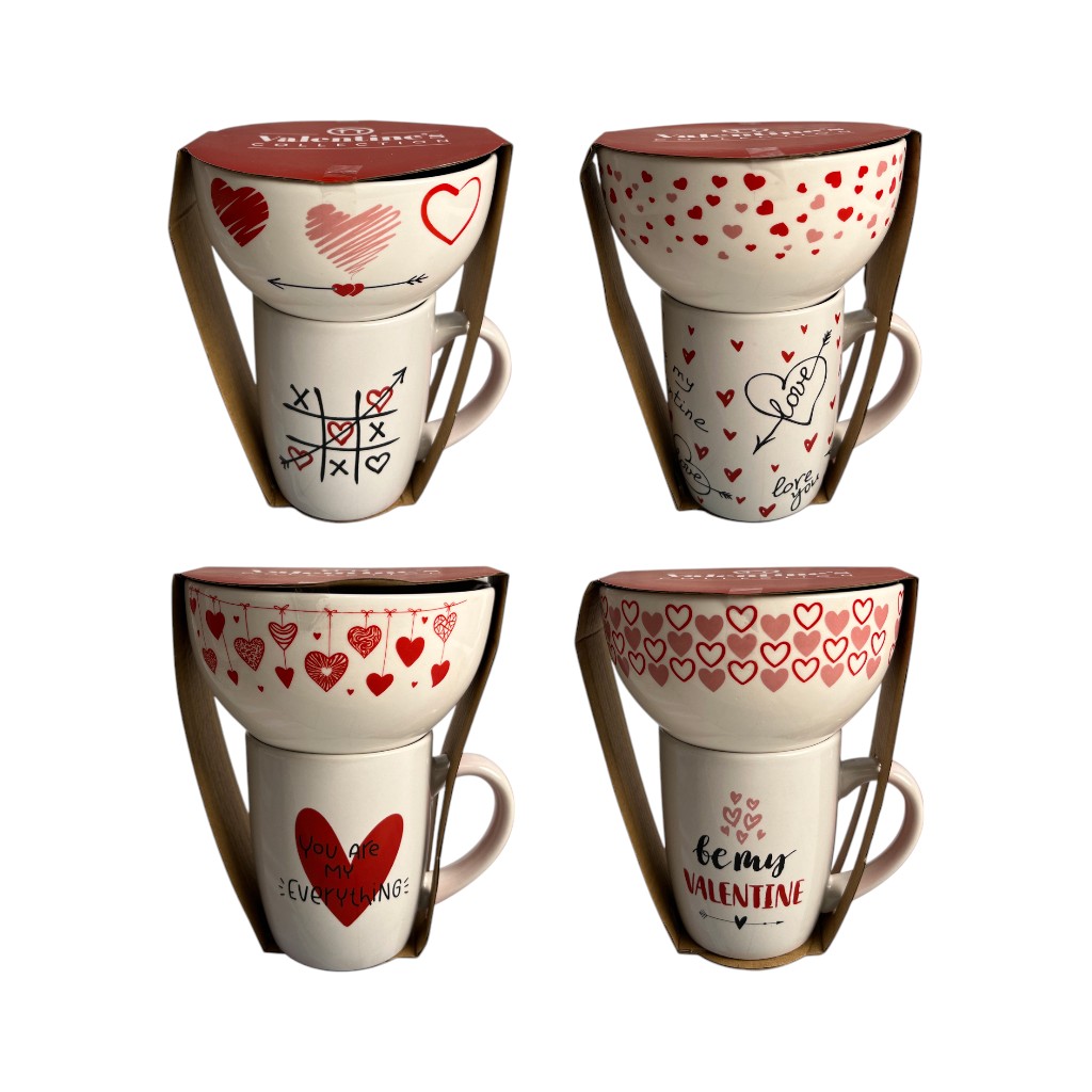 Juego De Tazón Y Taza 2pzs 14oz Diseños Surtidos