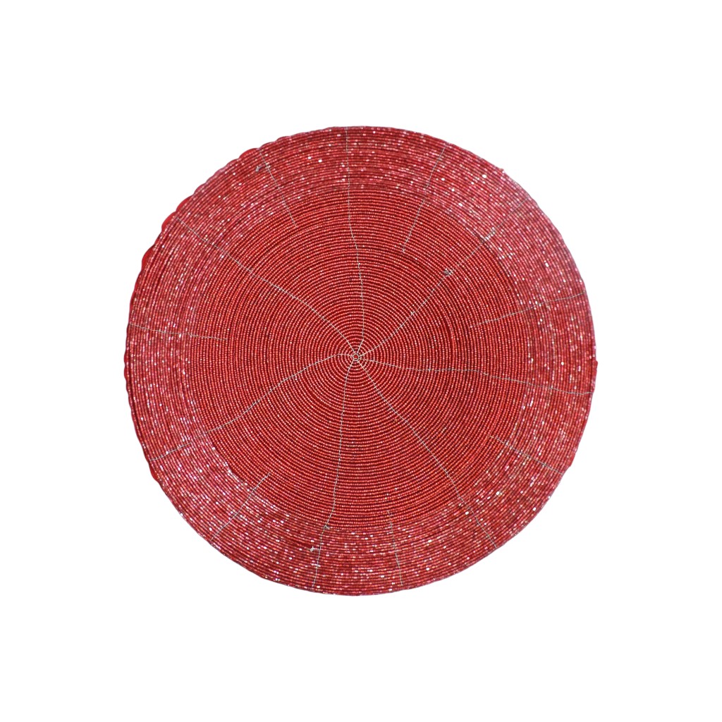 Individual Redondo De Color Rojo 35cm