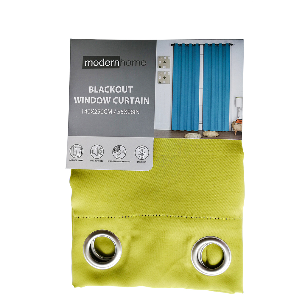 Cortina Blackout verde de poliéster