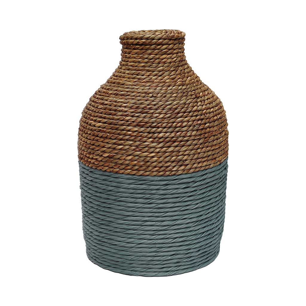 Jarrón Rústico Tejido Bicolor 9x21x32cm