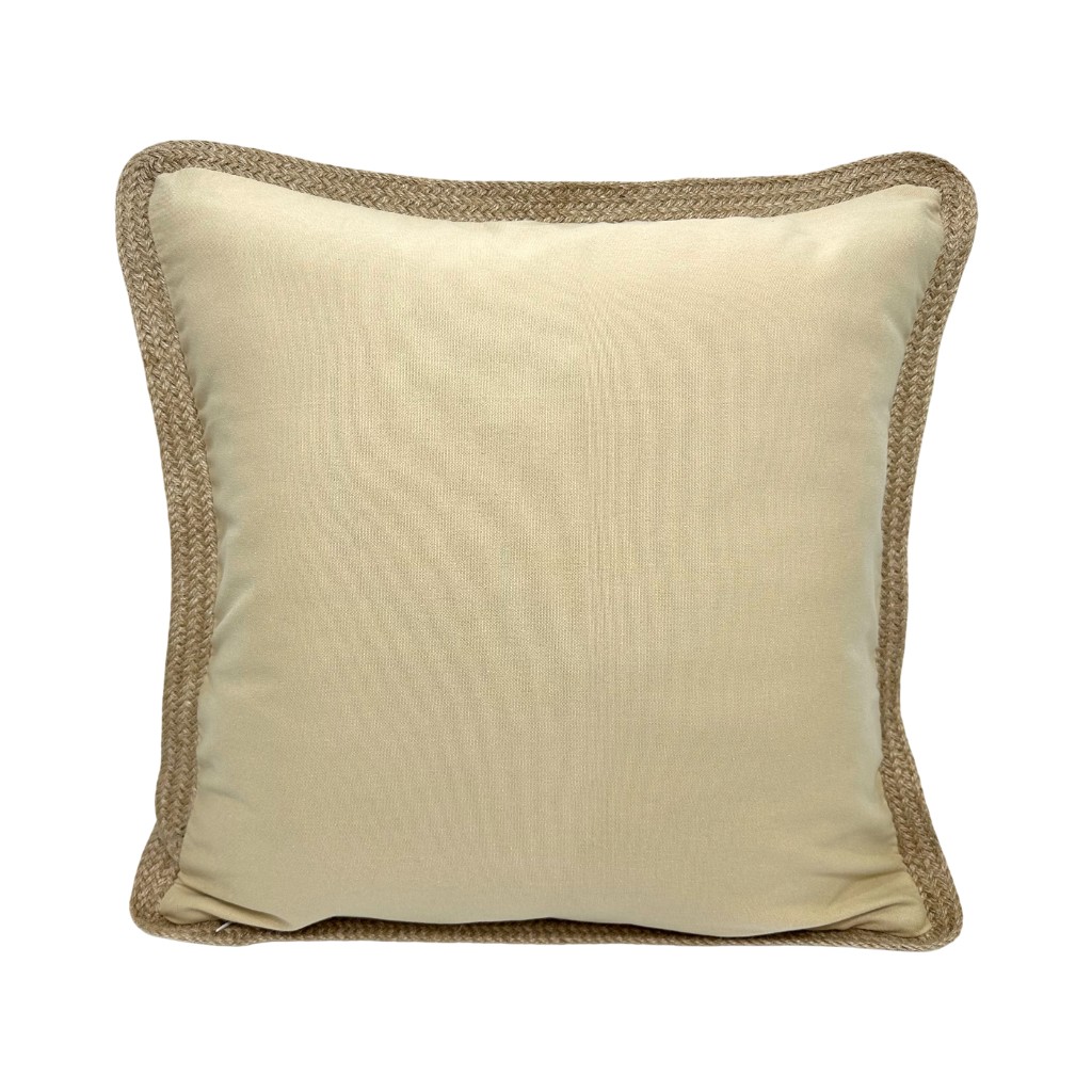 Cojín Beige Con Borde De Yute 45X45Cm