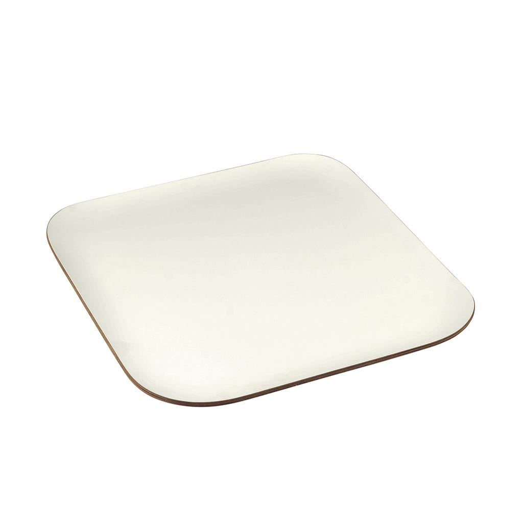 Bandeja de plato blanco decorativa de madera