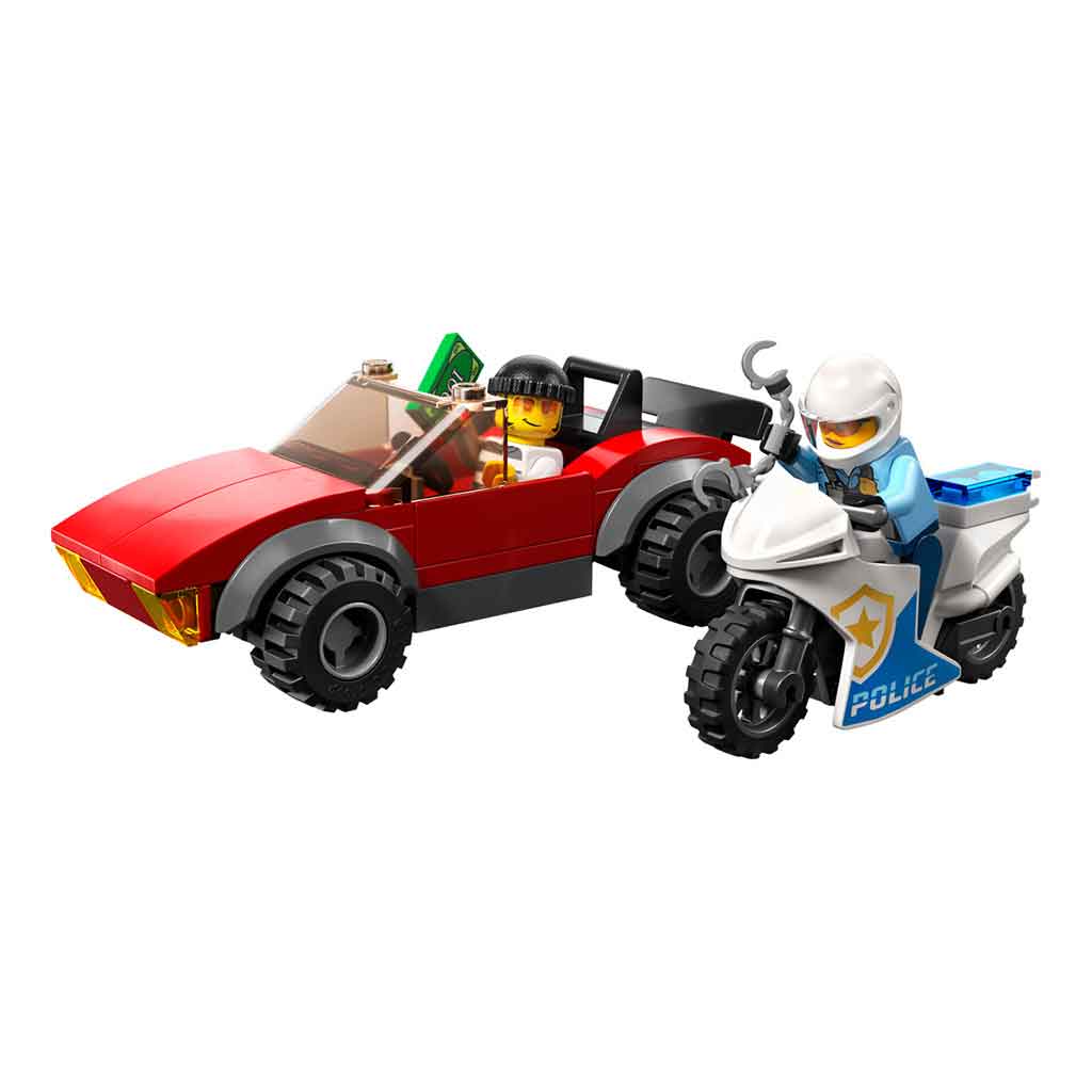 Persecución En Coche Y Bicicleta De La Policía Lego