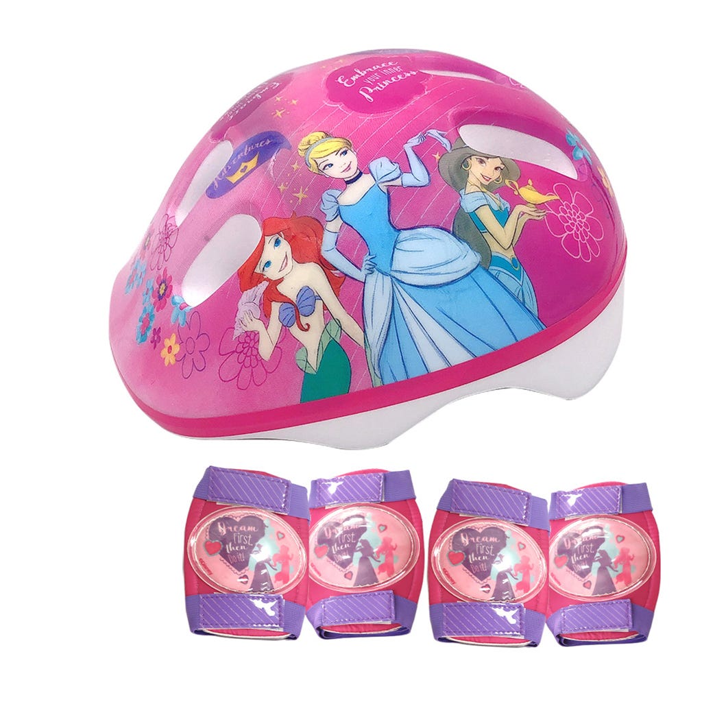 Juego de casco y protecciones de Disney Princesas