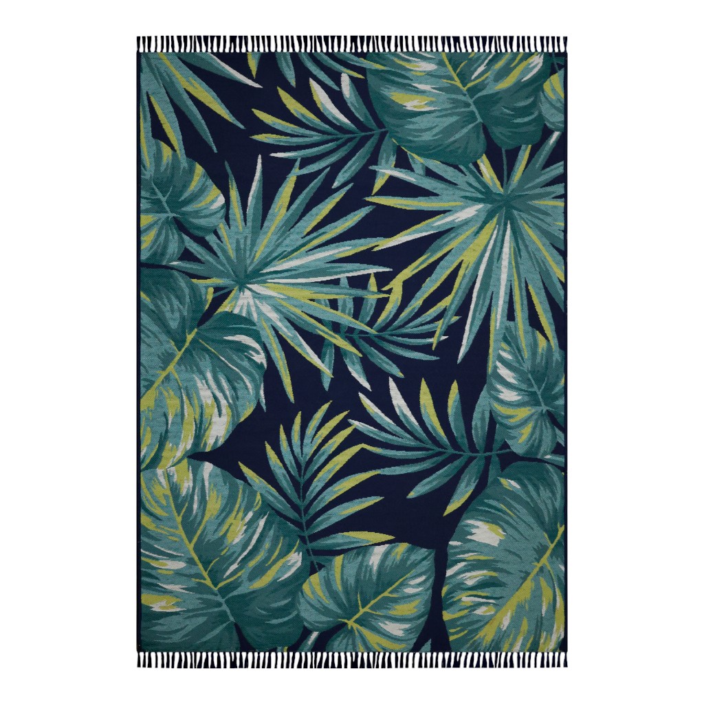 Alfombra Con Estampado De Hojas Tropicales 60X90Cm