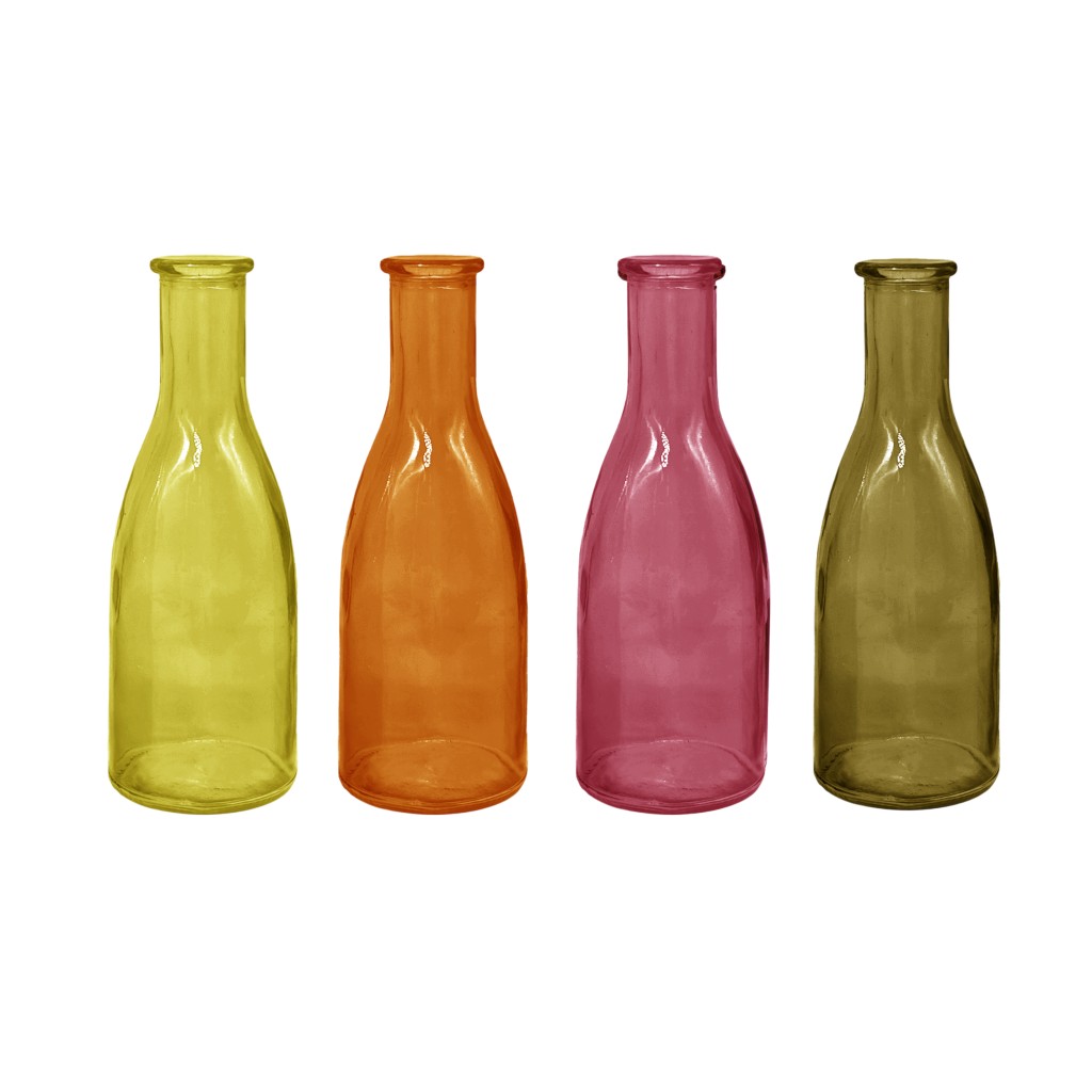 Jarrón De Vidrio Colores Surtidos 6.5X18Cm