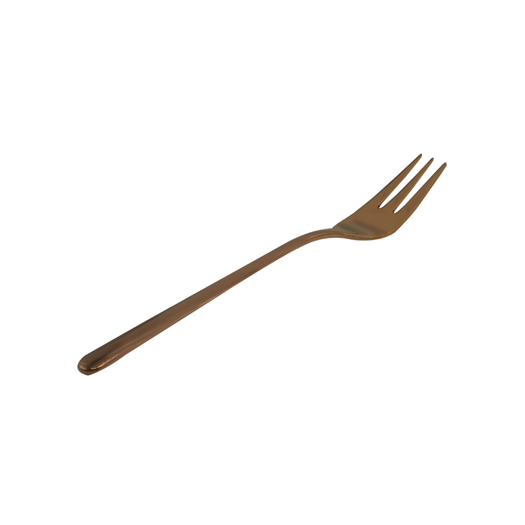 Tenedor para postre individual color cobre