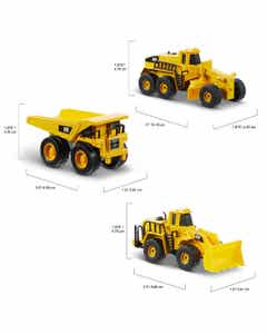 Set De Camiones Volquete 4 Cat 3 Piezas